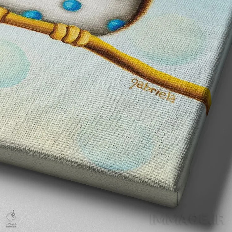 تابلو تو و من اثر گابریلا الگعفری - نمای نزدیک بافت بوم