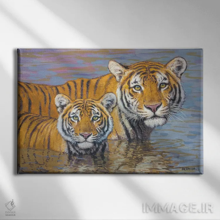 تابلو مادر و توله اثر گابریل هرمیدا - نمای روبهرو روی دیوار