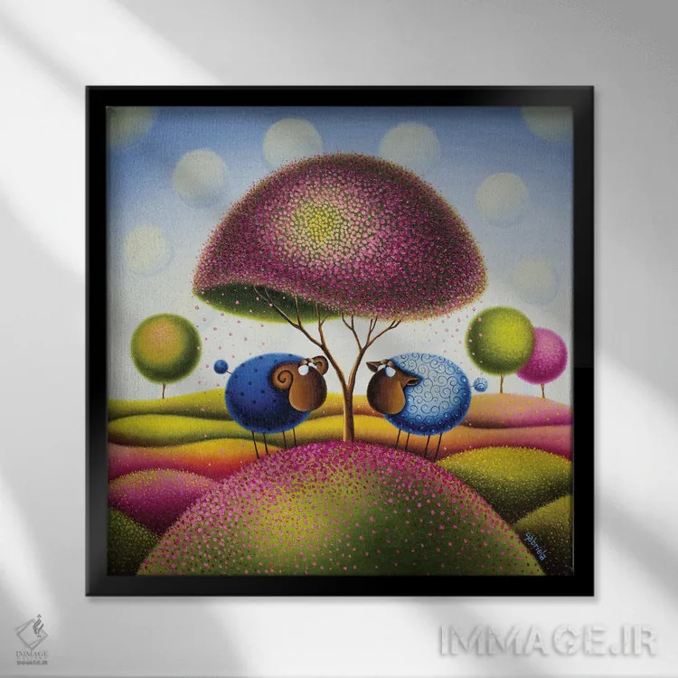 تابلو تو قلبم را شکوفا میکنی اثر گابریلا الگعفری - نمای قابدار مشکی