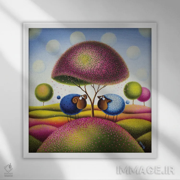 تابلو تو قلبم را شکوفا میکنی اثر گابریلا الگعفری - نمای قابدار سفید