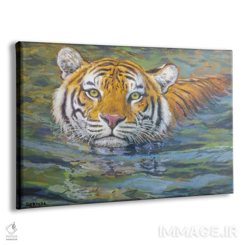 تابلو ببر شناگر اثر گابریل هرمیدا - نمای پرسپکتیو محصول