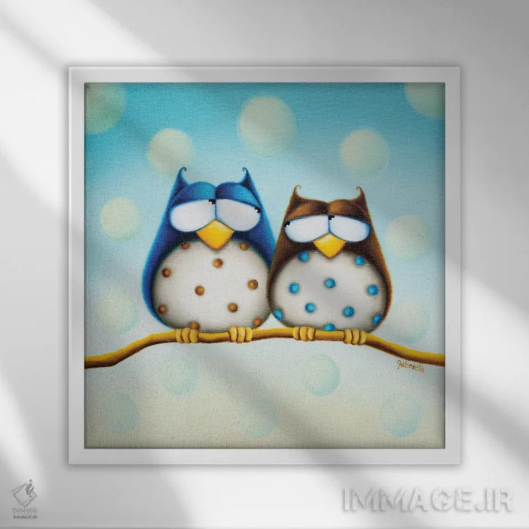 تابلو تو و من اثر گابریلا الگعفری - نمای قابدار سفید