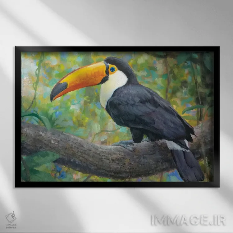 تابلو توقان ۲(پرنده استوایی) اثر گابریل هرمیدا - نمای قابدار مشکی