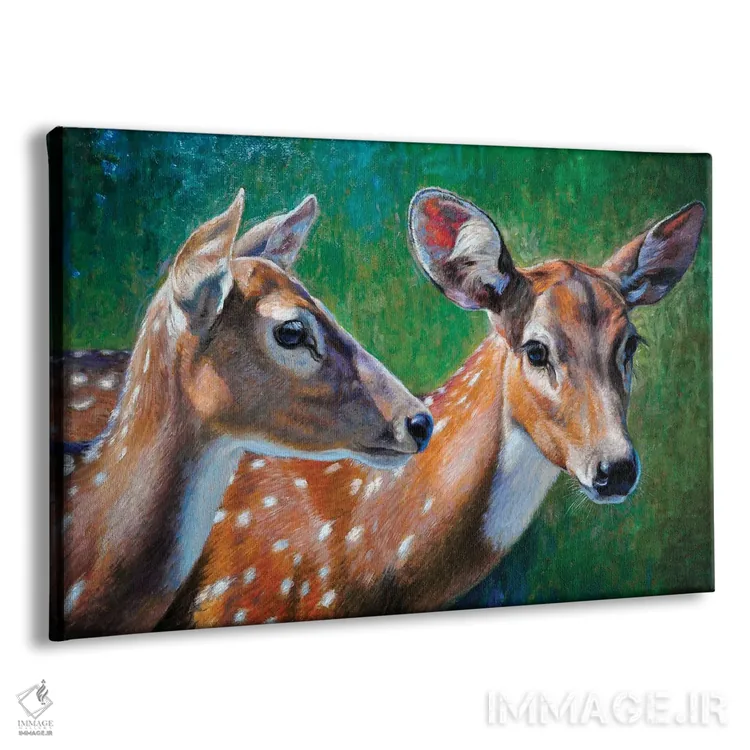 تابلو گوزنهای خالدار اثر گابریل هرمیدا - نمای پرسپکتیو محصول