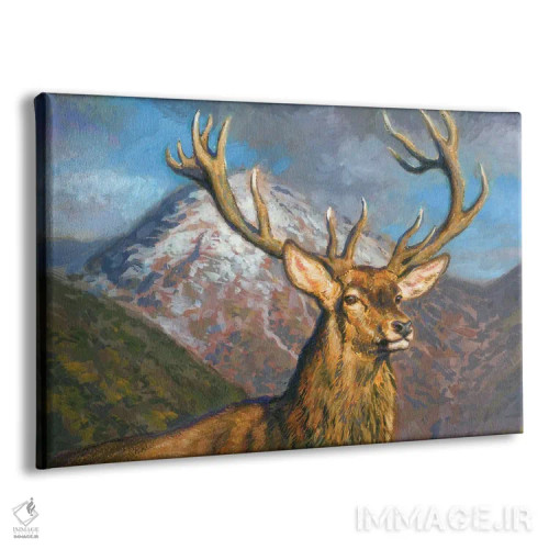 تابلو گوزن نر ارتفاعات اثر گابریل هرمیدا - نمای پرسپکتیو محصول