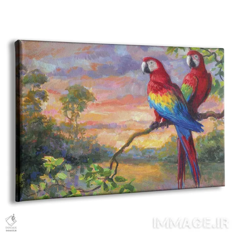 تابلو طوطیهای مکائو اثر گابریل هرمیدا - نمای پرسپکتیو محصول