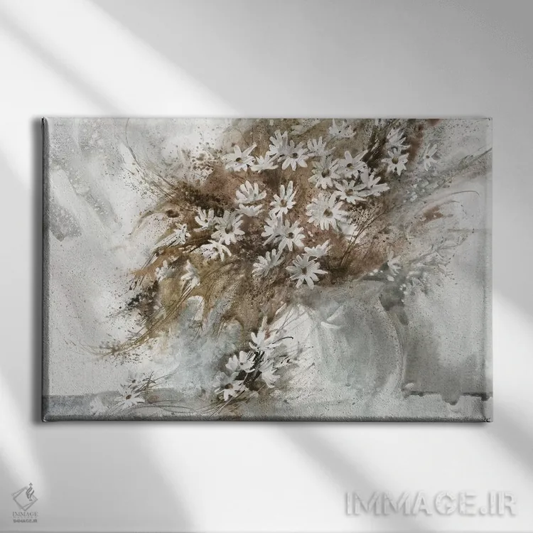 تابلو آرایش گل مروارید اثر جورج بیورکلند - نمای روبهرو روی دیوار