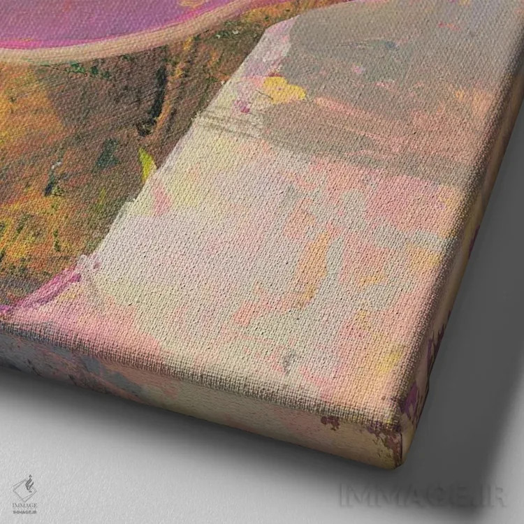 تابلو ساعت طلایی(لحظه طلایی) اثر گابریلا باکینگهام - نمای نزدیک بافت بوم