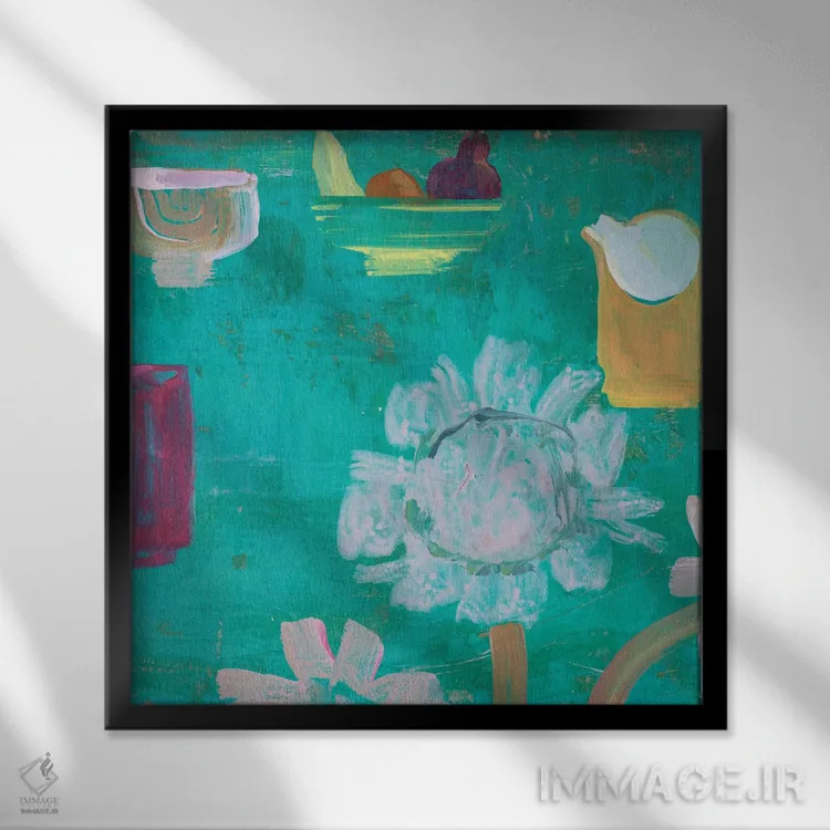 تابلو میز سبز اثر گابریلا باکینگهام - نمای قابدار مشکی