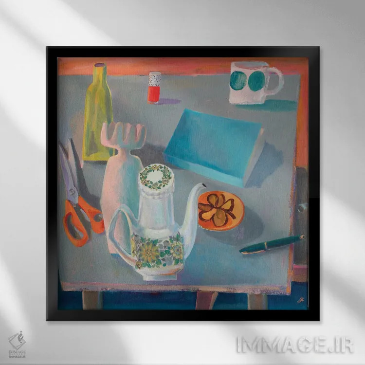 تابلو درخشش زردآلو اثر گابریلا باکینگهام - نمای قابدار مشکی