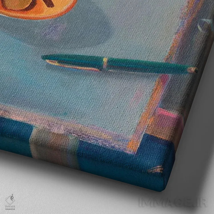 تابلو درخشش زردآلو اثر گابریلا باکینگهام - نمای نزدیک بافت بوم