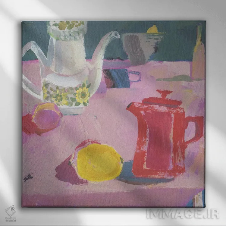 تابلو شگفتی لیمویی اثر گابریلا باکینگهام - نمای روبهرو روی دیوار