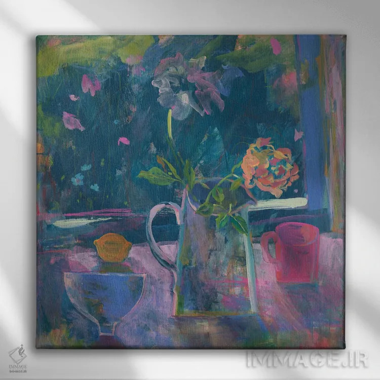 تابلو کاسه آبی اثر گابریلا باکینگهام - نمای روبهرو روی دیوار