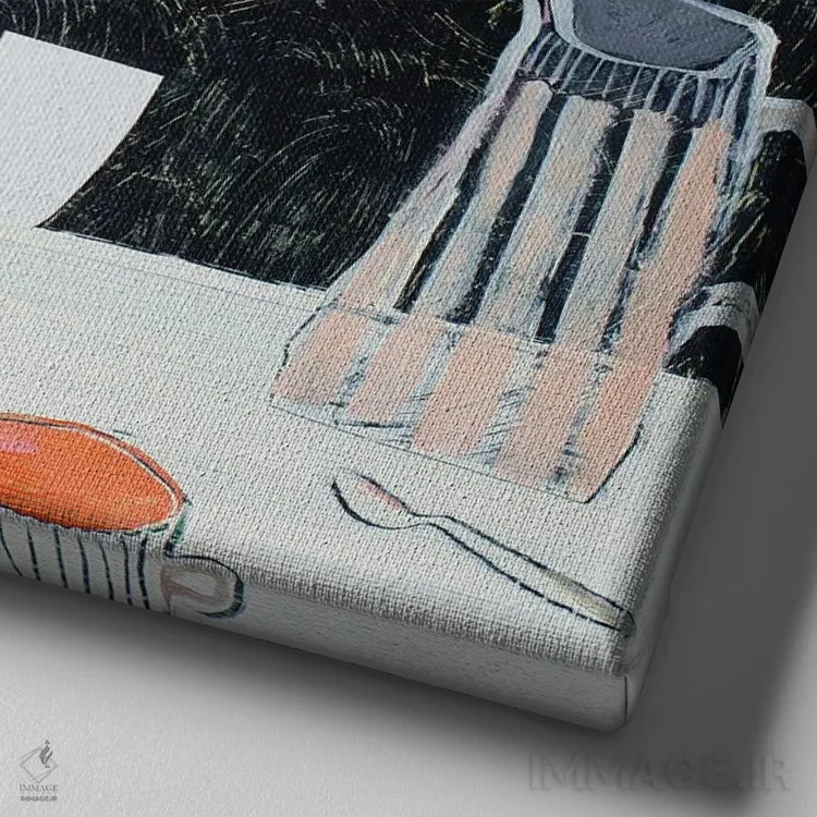 تابلو غریبه مزاحم اثر گابریلا باکینگهام - نمای نزدیک بافت بوم