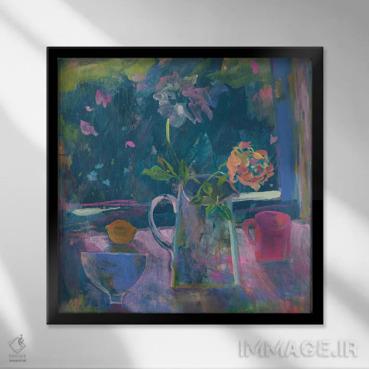 تابلو کاسه آبی اثر گابریلا باکینگهام - نمای قابدار مشکی