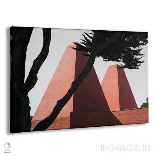 تابلو برج صورتی با درختان اثر گیلیارد برسسان - نمای پرسپکتیو محصول