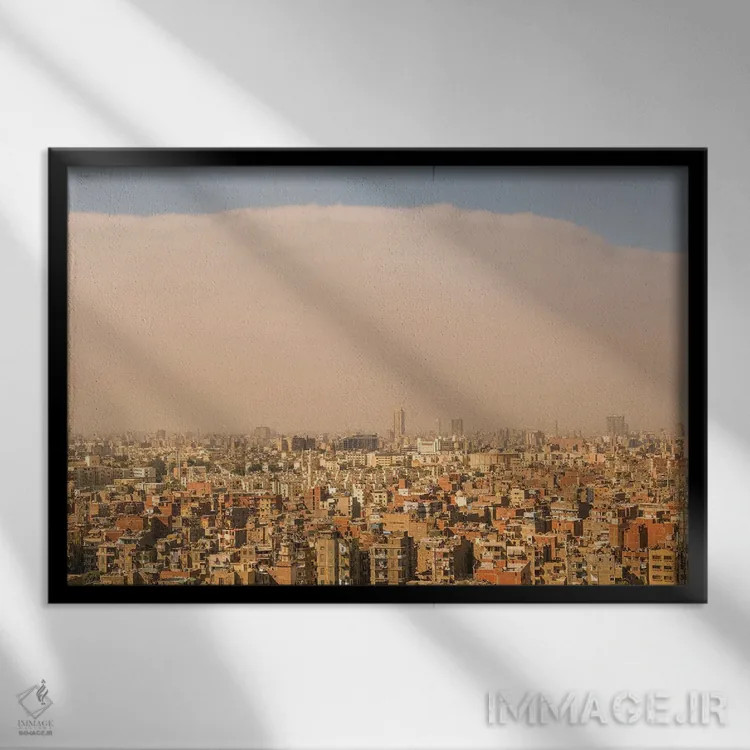 تابلو آسمان قاهره اثر گیلیارد برسسان - نمای قابدار مشکی