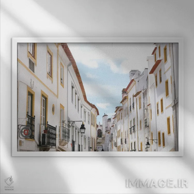 تابلو خیابان آلنتهژو در پرتغال اثر گیلیارد برسسان - نمای قابدار سفید