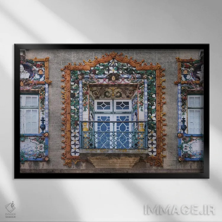 تابلو پنجره روکوکو اثر گیلیارد برسسان - نمای قابدار مشکی