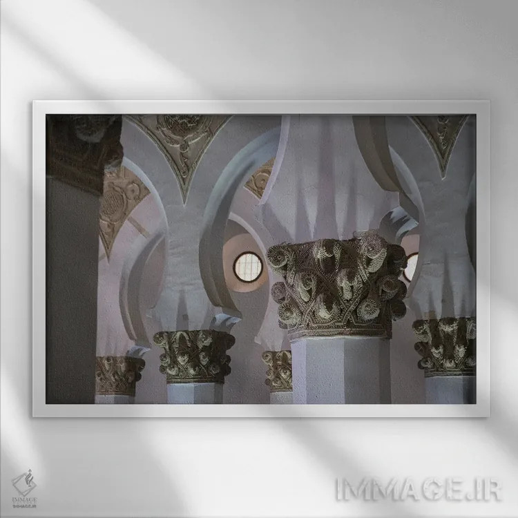 تابلو مسجد تولدو (اسپانیا) اثر گیلیارد برسسان - نمای قابدار سفید