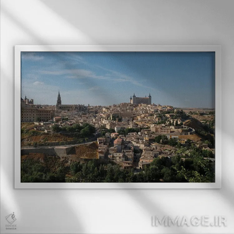 تابلو نمای تولدو اسپانیا اثر گیلیارد برسسان - نمای قابدار سفید