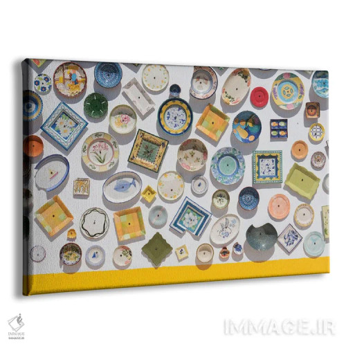 تابلو بشقابهای رنگارنگ اثر گیلیارد برسسان - نمای پرسپکتیو محصول