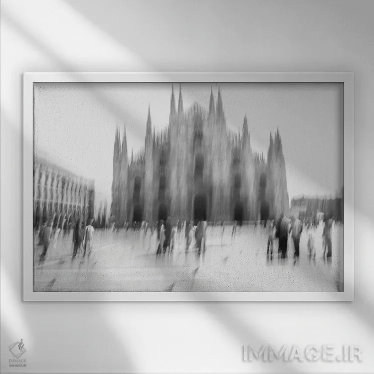 تابلو کلیسای جامع میلان اثر گیلیارد برسسان - نمای قابدار سفید