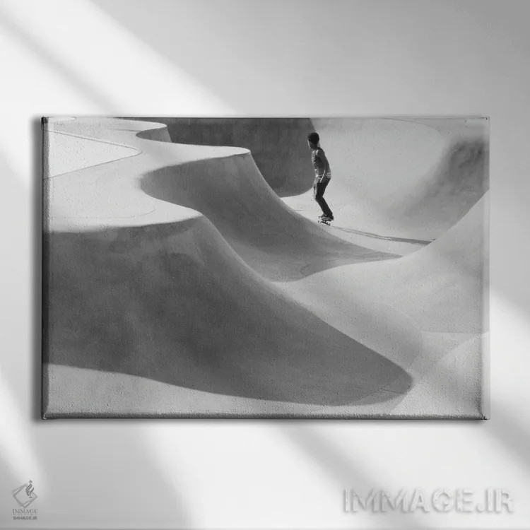 تابلو اسکیتباز زیر ماه اثر گیلیارد برسسان - نمای روبهرو روی دیوار