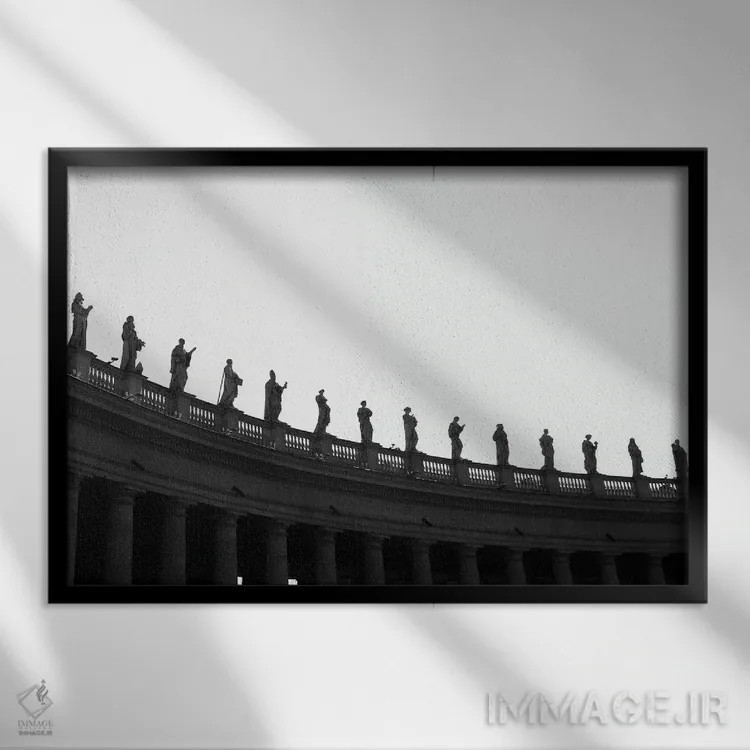 تابلو مجسمههای واتیکان اثر گیلیارد برسسان - نمای قابدار مشکی