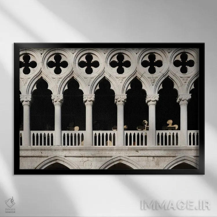 تابلو ستونهای ونیز ۲ اثر گیلیارد برسسان - نمای قابدار مشکی