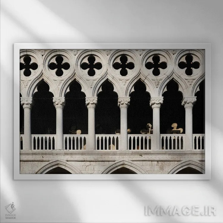 تابلو ستونهای ونیز ۲ اثر گیلیارد برسسان - نمای قابدار سفید