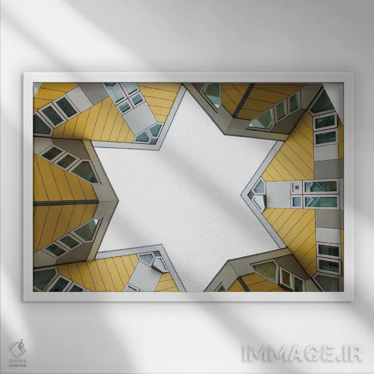 تابلو خانه مکعبی اثر گیلیارد برسسان - نمای قابدار سفید