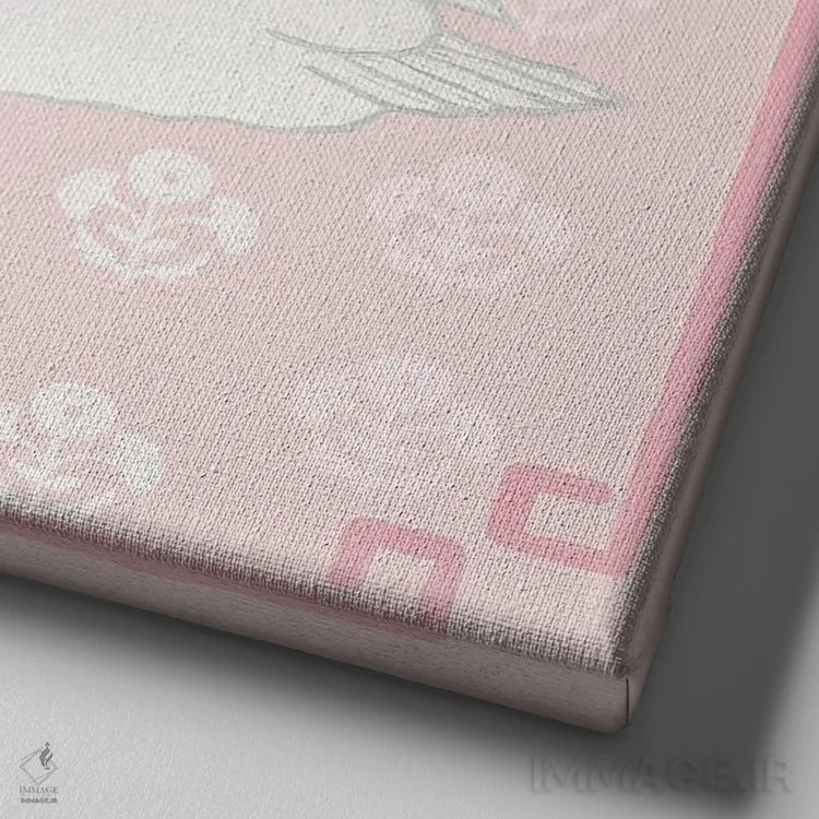 تابلو قوی چینی با گلهای مغولی(هندی) اثر گرین ارکید بوتیک (بوتیک هنری) - نمای نزدیک بافت بوم