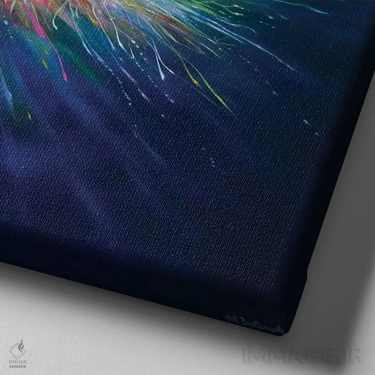 تابلو رویایی که به واقعیت بدل شد اثر گیل بوستامانته - نمای نزدیک بافت بوم