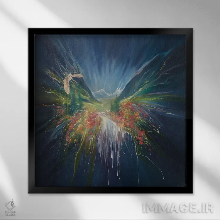 تابلو دستگیر شده در حین عمل اثر گیل بوستامانته - نمای قابدار مشکی