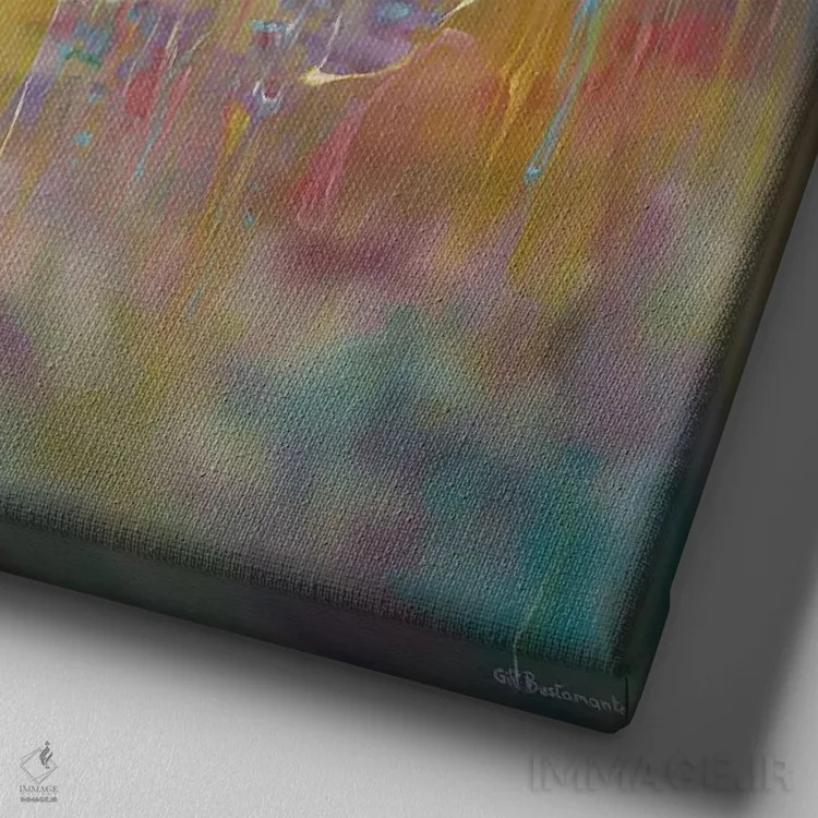 تابلو طنین تابستان انگلیسی اثر گیل بوستامانته - نمای نزدیک بافت بوم