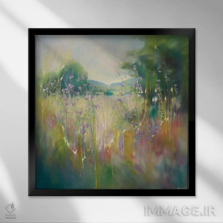 تابلو طنین تابستان انگلیسی اثر گیل بوستامانته - نمای قابدار مشکی