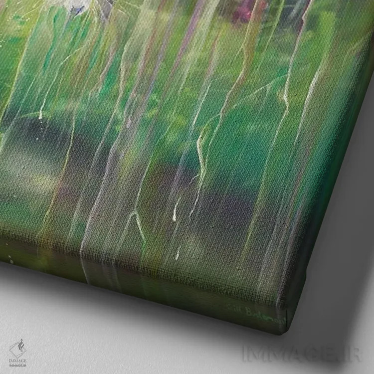 تابلو جاری شدن اثر گیل بوستامانته - نمای نزدیک بافت بوم