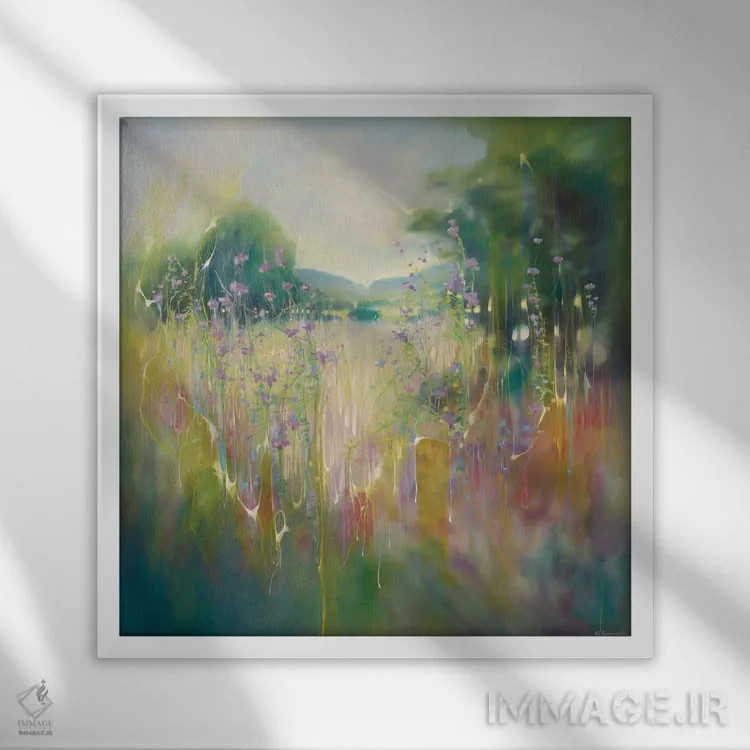 تابلو طنین تابستان انگلیسی اثر گیل بوستامانته - نمای قابدار سفید