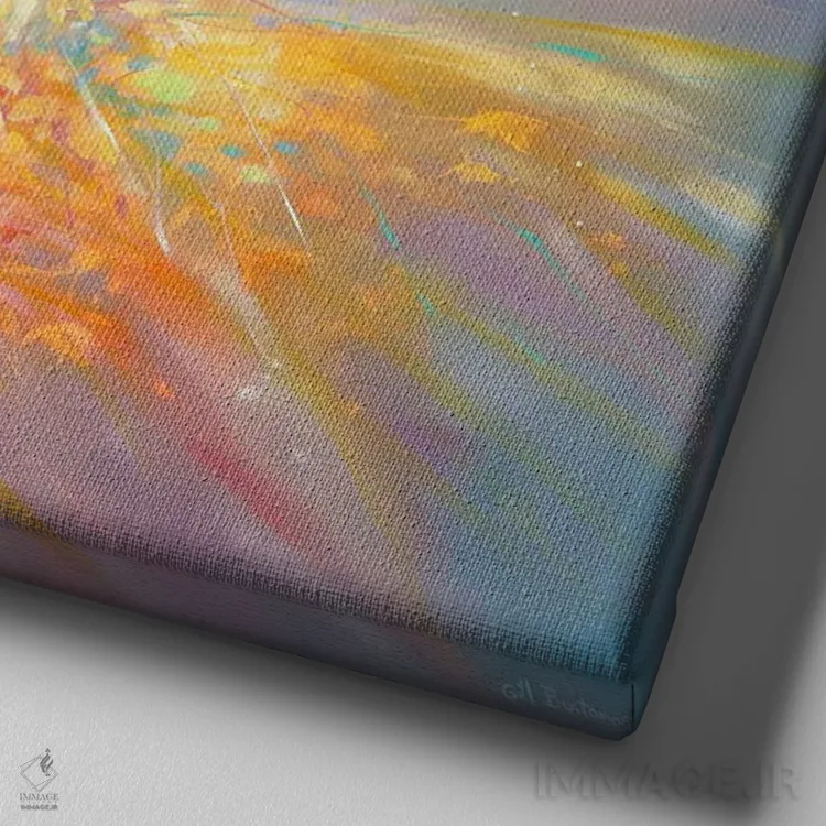 تابلو جایی در فضای باز پاییزی اثر گیل بوستامانته - نمای نزدیک بافت بوم