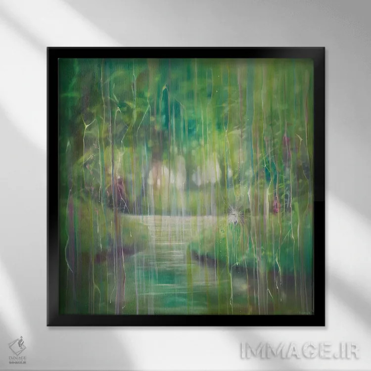 تابلو جاری شدن اثر گیل بوستامانته - نمای قابدار مشکی