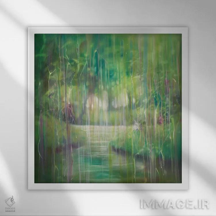 تابلو جاری شدن اثر گیل بوستامانته - نمای قابدار سفید