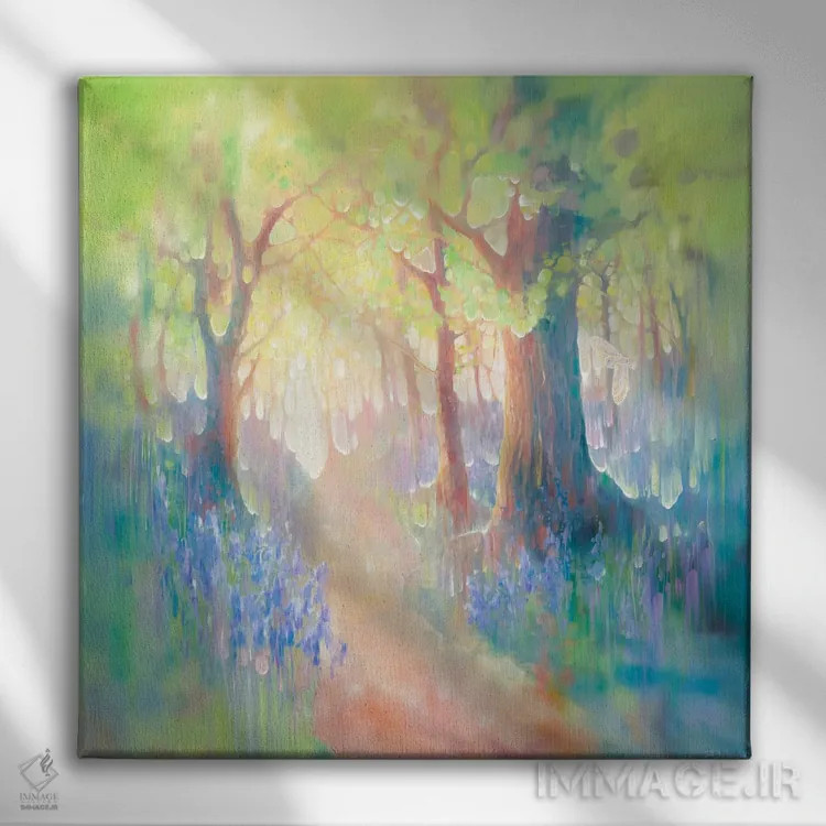 تابلو نجوای گلهای زنگولهای اثر گیل بوستامانته - نمای روبهرو روی دیوار