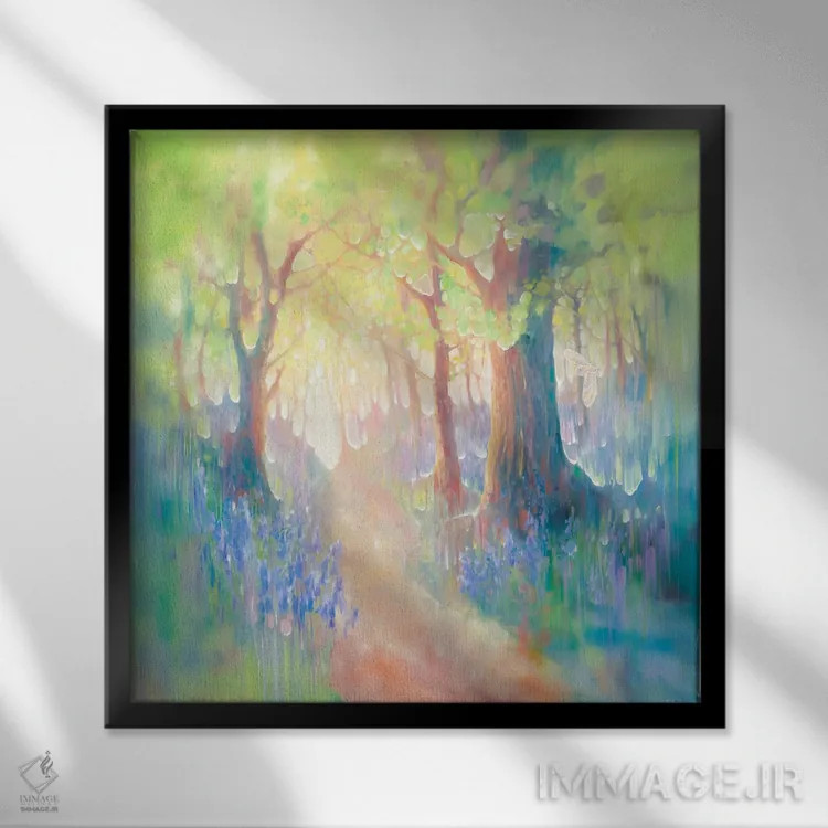 تابلو نجوای گلهای زنگولهای اثر گیل بوستامانته - نمای قابدار مشکی