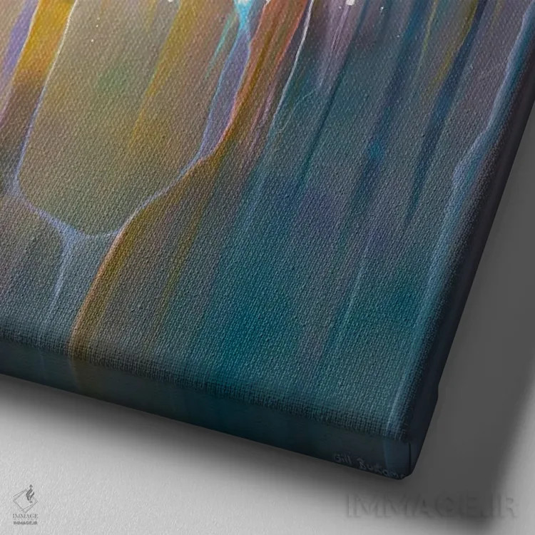 تابلو جغد آتنا(الهه یونانی) اثر گیل بوستامانته - نمای نزدیک بافت بوم