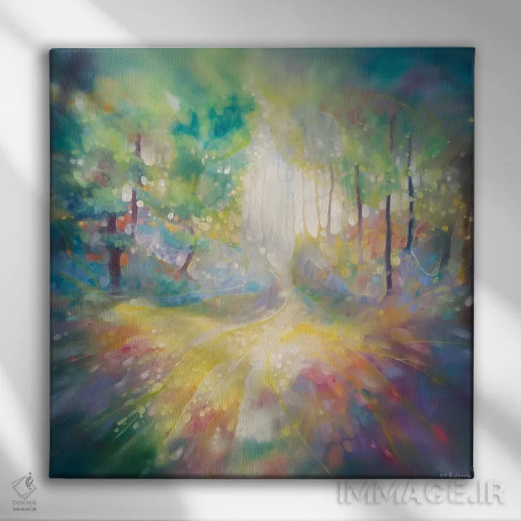 تابلو به دنبال آهو اثر گیل بوستامانته - نمای روبهرو روی دیوار