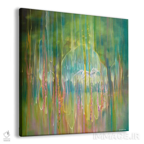 تابلو اسب تکشاخ مخفی اثر گیل بوستامانته - نمای پرسپکتیو محصول