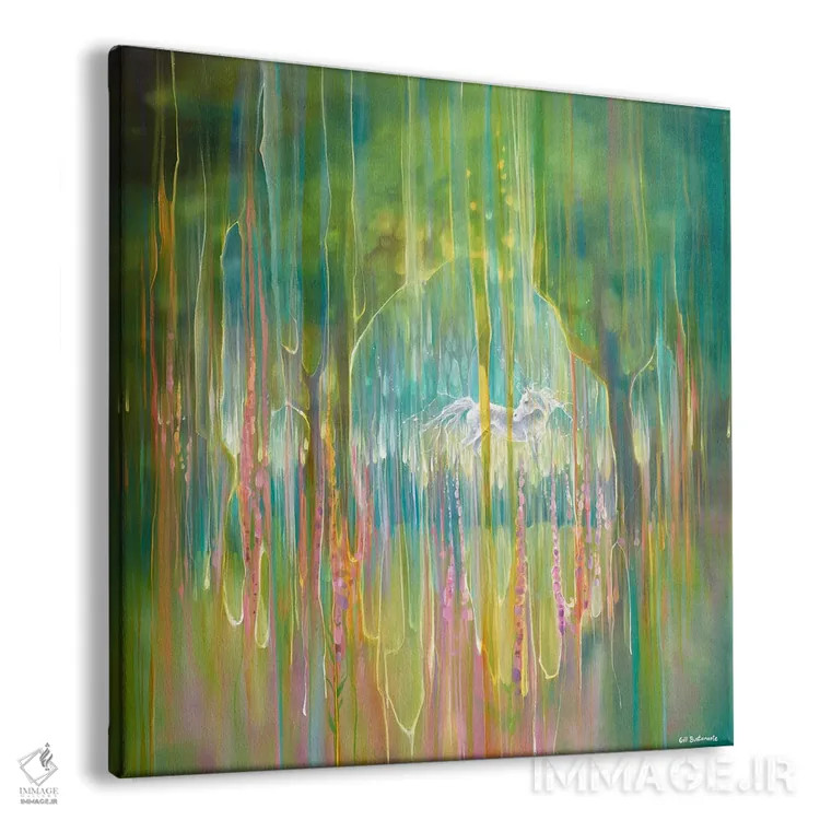 تابلو اسب تکشاخ مخفی اثر گیل بوستامانته - نمای پرسپکتیو محصول