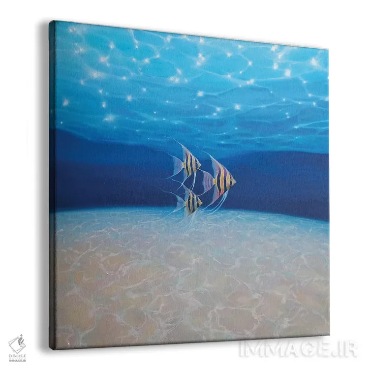 تابلو فرشتگان زیر دریا (فرمت مربع) اثر گیل بوستامانته - نمای پرسپکتیو محصول