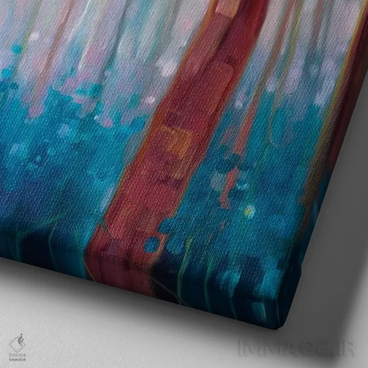 تابلو بهار شادمان (فرمت مربع) اثر گیل بوستامانته - نمای نزدیک بافت بوم